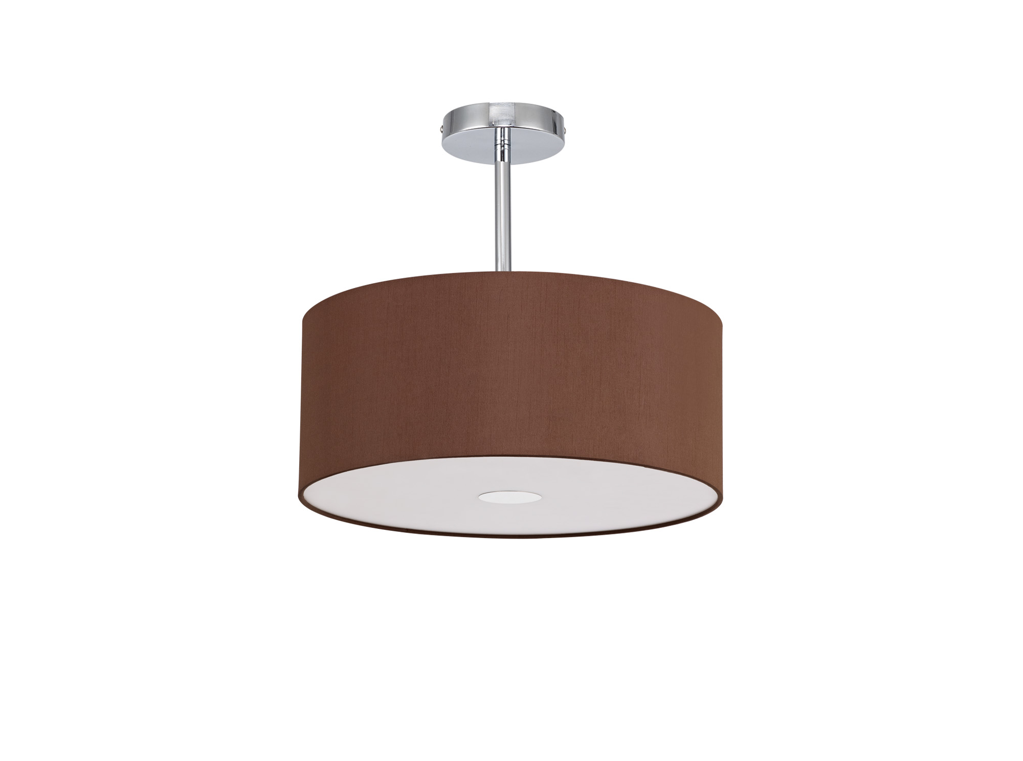 Baymont 40cm Semi Flush 1 Light Polished Chrome, Raw Cocoa/Grecian Bronze, Frosted Diffuser DK0098  Deco Baymont